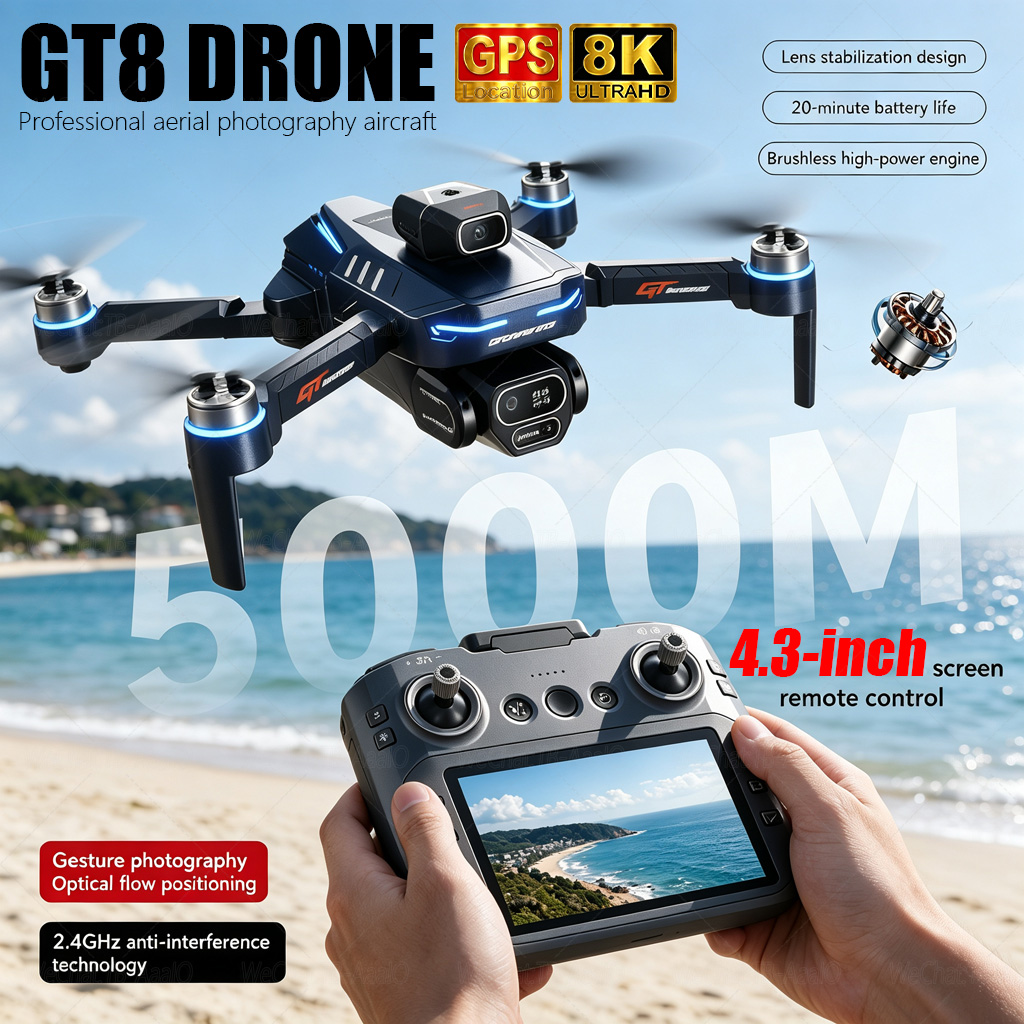 Drone Camera Professional - طائرة بدون طيار GT8 HD الجديدة