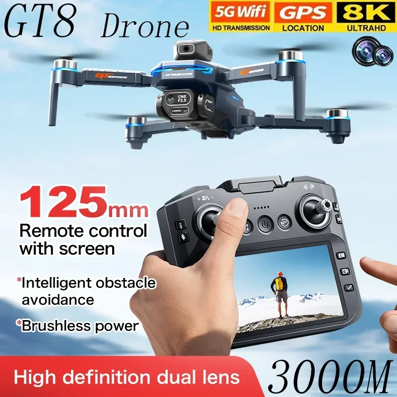 طائرة بدون طيار GT8 مع حزام لت - مراجعة Drone Camera Professional وسعره